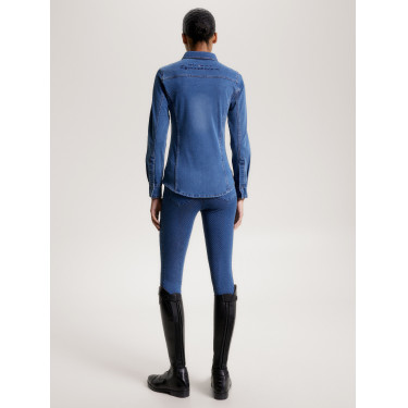 Tommy Hilfiger Equestrian stretch denim overhemd Woodside dames Erfgoed Blauw Tommy Hilfiger Equestrian stretch denim overhemd Woodside dames Erfgoed Blauw
