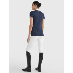 Tommy Hilfiger Equestrian wedstrijdpolo met korte mouwen voor dames Woestijnlucht Blauw Tommy Hilfiger Equestrian wedstrijdpolo met korte mouwen voor dames Woestijnlucht Blauw