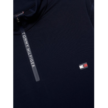 Thermisch T-shirt Tommy Hilfiger Equestrian 1/4-rits heren lange mouwen Woestijnlucht Blauw Thermisch T-shirt Tommy Hilfiger Equestrian 1/4-rits heren lange mouwen Woestijnlucht Blauw