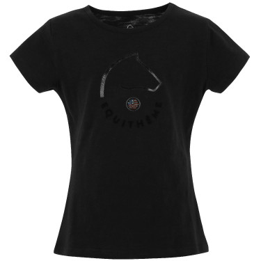 Kinder T-shirt EQUITHÈME ‘Claire’ Zwart