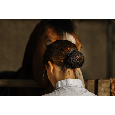 Netjeshaarklem Equithème Floral Zwart