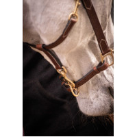 Leren halster met 3 musketons Paddock Sports Havana Bruin