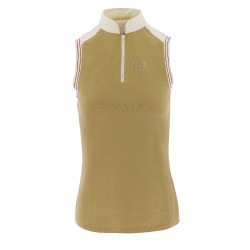 Polo Equithème jersey zonder mouwen Taupe Bruin