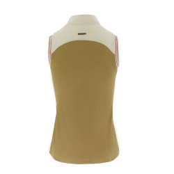 Polo Equithème jersey zonder mouwen Taupe Bruin