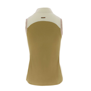 Polo Equithème jersey zonder mouwen Taupe Bruin