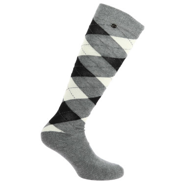 Equithème Argyle damessokken Grijs / ecru Equithème Argyle damessokken Grijs / ecru