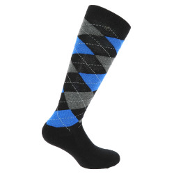 Equithème Argyle damessokken Zwart / blauw