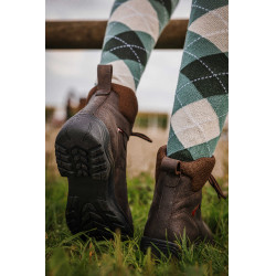 Equithème Argyle damessokken Saliegroen / antraciet
