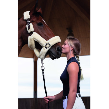 Halster Equithème Teddy Choco / ecru Bruin