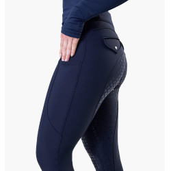 Paardrijbroek Horseware Flexfit winter full grip dames Marine Marineblauw