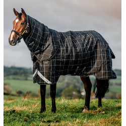 Horseware Rhino Turnout-deken bundel liner 0 g en 200 g Zwarte ruit / zwart & wit