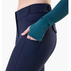 Dames winterrijbroek Horseware Flexfit met kniestukken grip Marine Marineblauw Dames winterrijbroek Horseware Flexfit met kniestukken grip Marine Marineblauw