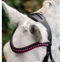 Ponyhoofdstel Horseware Diamante Flash Zwart / roze Ponyhoofdstel Horseware Diamante Flash Zwart / roze