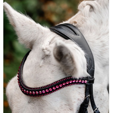 Ponyhoofdstel Horseware Diamante Flash Zwart / roze
