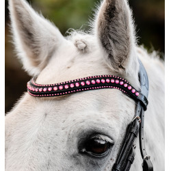 Ponyhoofdstel Horseware Diamante Flash Zwart / roze