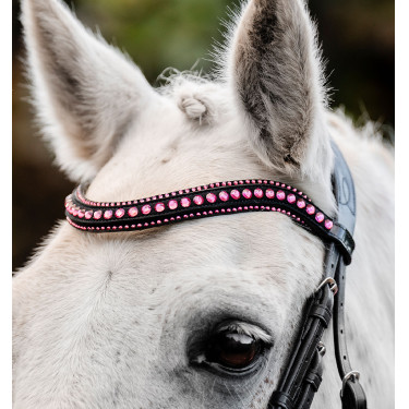 Ponyhoofdstel Horseware Diamante Flash Zwart / roze