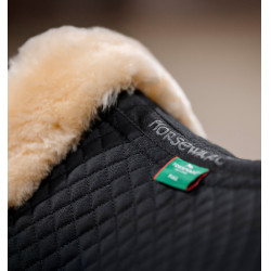 Horseware schapenvacht-zadelpad Zwart / natuur