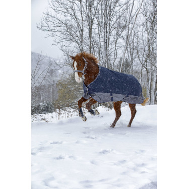 Equithème Tyrex 600 D 150G deken Marine / grijs Blauw