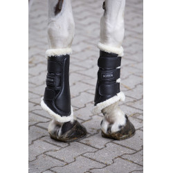 Gesloten peesbeschermers Norton synthetisch schapenwol Zwart / écru Gesloten peesbeschermers Norton synthetisch schapenwol Zwart / écru