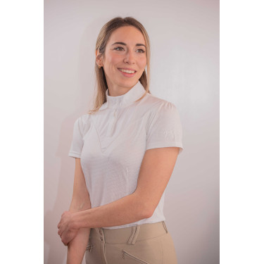 Wedstrijdpolo Pénélope Las Honey korte mouwen Wit