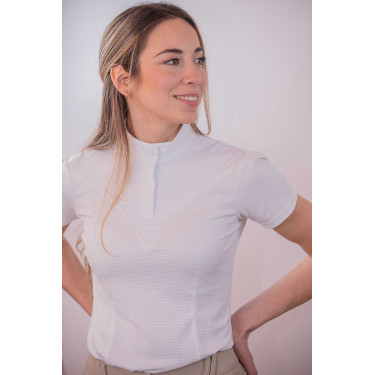 Wedstrijdpolo Pénélope Las Honey korte mouwen Wit