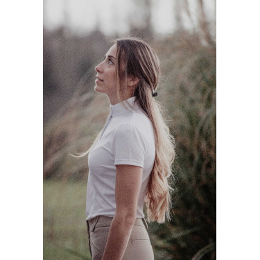 Wedstrijdpolo Pénélope Las Honey korte mouwen Wit