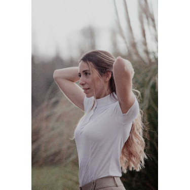 Wedstrijdpolo Pénélope Las Honey korte mouwen Wit