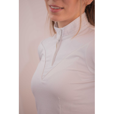 Wedstrijdpolo Pénélope Las Honey korte mouwen Wit