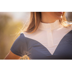 Wedstrijdpolo Pénélope Las Honey korte mouwen Beringzee Blauw