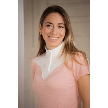 Wedstrijdpolo Pénélope Las Honey korte mouwen Roze