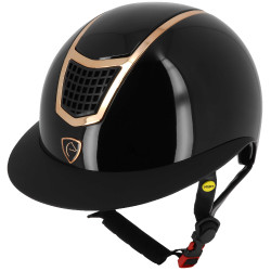 Equithème Airy LM Helm Glanzend zwart / roségoud Equithème Airy LM Helm Glanzend zwart / roségoud