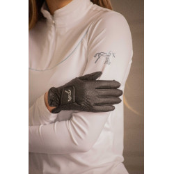 Paardrijhandschoenen Pénélope Lyoni Zwart Paardrijhandschoenen Pénélope Lyoni Zwart