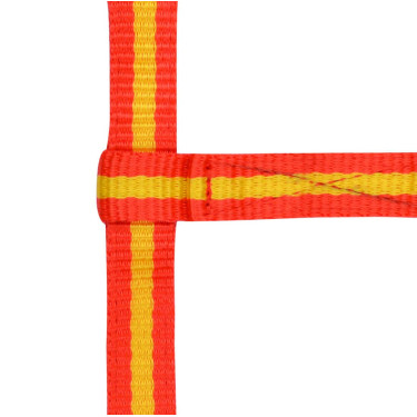 Verstelbaar veulenhalster Rood / geel / rood Verstelbaar veulenhalster Rood / geel / rood