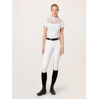 Wedstrijdpolo Equestrian Stockholm Crystal Champion dames Wit perfectie