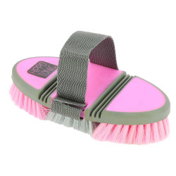 Nylon borstel Hippotonic Softgrip flexibel Grijs / roze