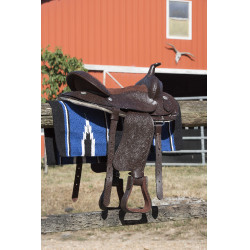 Westride Navajo Teppich Baumwolle/Acryl Zwart / koningsblauw / wit