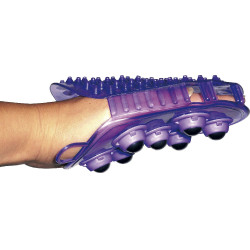 Dubbelzijdige handschoen voor roskammen en massage Violet