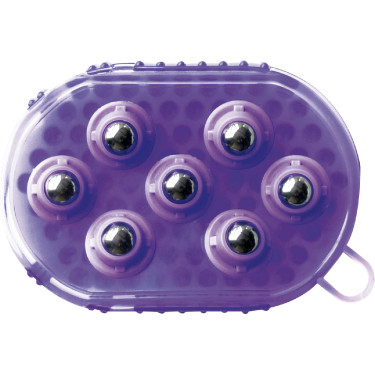 Dubbelzijdige handschoen voor roskammen en massage Violet