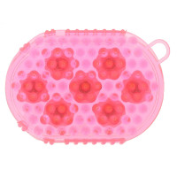 Dubbelzijdige handschoen voor roskammen en massage Violet