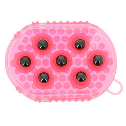 Dubbelzijdige handschoen voor roskammen en massage Roze