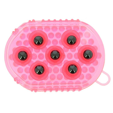 Dubbelzijdige handschoen voor roskammen en massage Roze