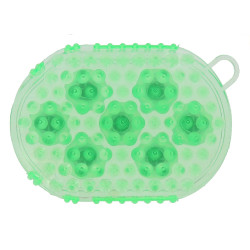 Dubbelzijdige handschoen voor roskammen en massage Groen Dubbelzijdige handschoen voor roskammen en massage Groen