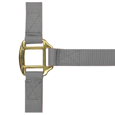 Nylon halster met lederen voering Norton Lichtgrijs