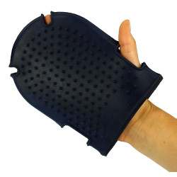 Handschoen met borstel + roskam Marineblauw Handschoen met borstel + roskam Marineblauw