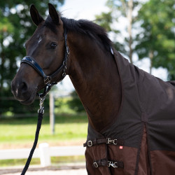 Buiten­deken Imperial Riding Customized High Neck 300 g Donkerbruin / lichtbruin