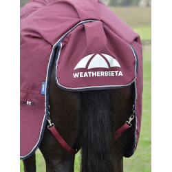 ComFiTec Essential Turnout Weatherbeeta 220g deken met afneembare hals Bordeaux / marineblauw