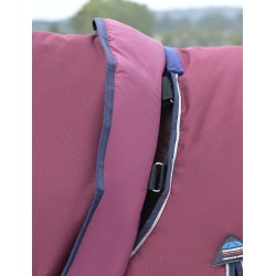 ComFiTec Essential Turnout Weatherbeeta 220g deken met afneembare hals Bordeaux / marineblauw
