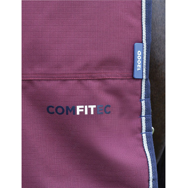 ComFiTec Essential Turnout Weatherbeeta 220g deken met afneembare hals Bordeaux / marineblauw