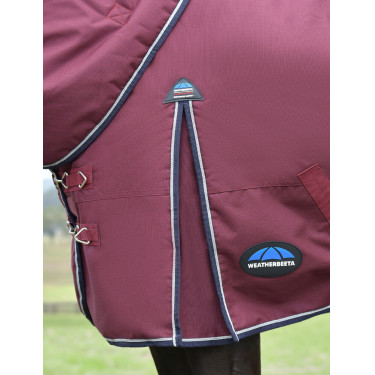 ComFiTec Essential Turnout Weatherbeeta deken 50 g met afneembare hals Bordeaux / marineblauw