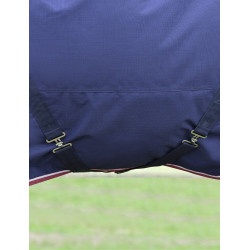 ComFiTec Essential Turnout Weatherbeeta deken 50 g met afneembare hals Marine / bordeaux Blauw